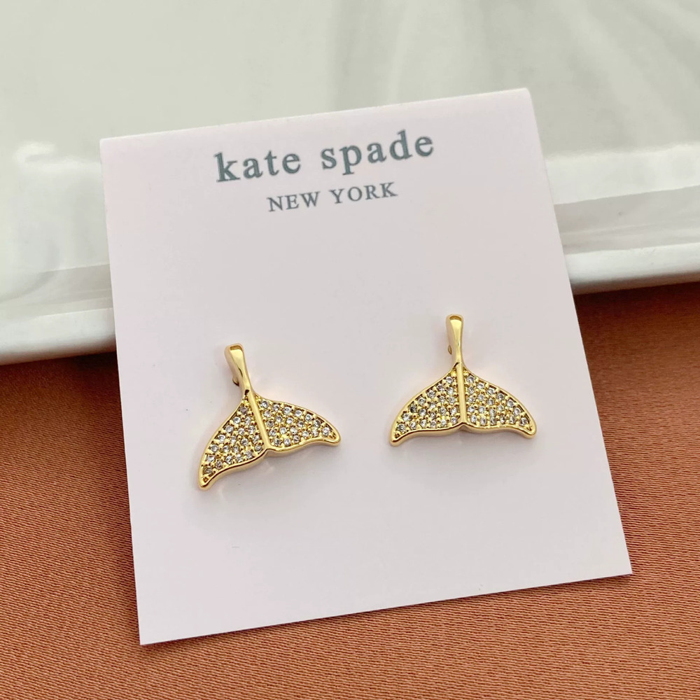 Kate SPADE Full Diamond Mermaid Tail Stud Earrings